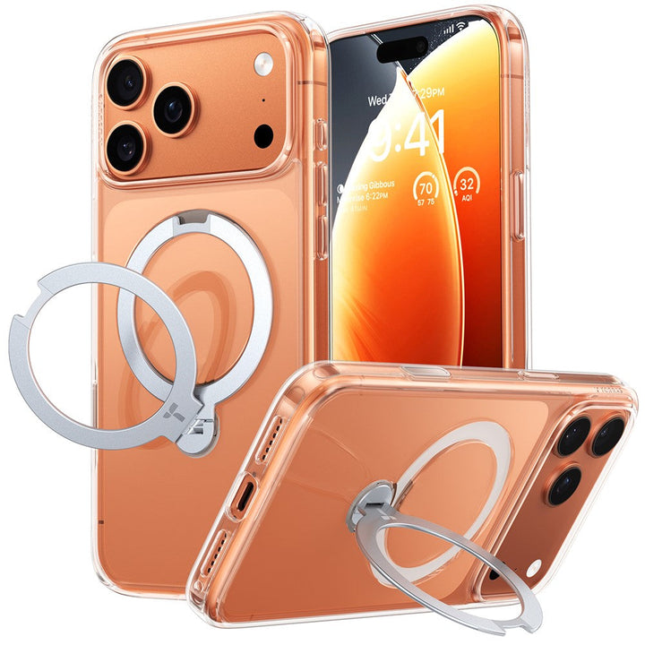Clear phone case with an integrated magnetic stand