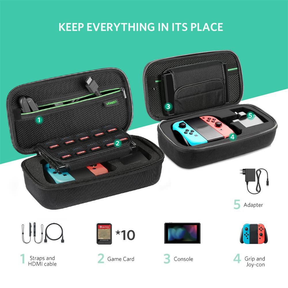 UGREEN Oxford Cloth Storage Bag Hard Shell Case for Nintendo Switch