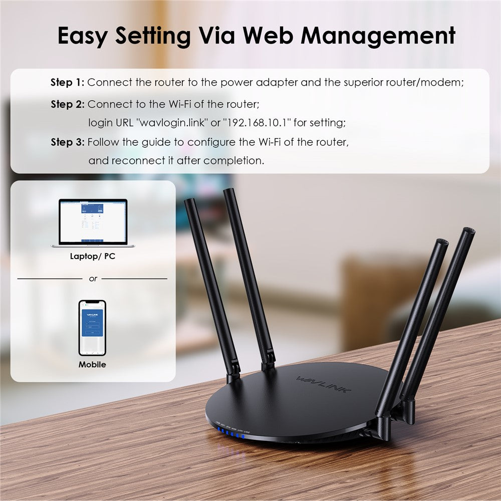 WAVLINK WN530HG3 AC1200 WiFi Repeater with 1000Mbps WAN / LAN Ethernet Port Dual Band AP Router