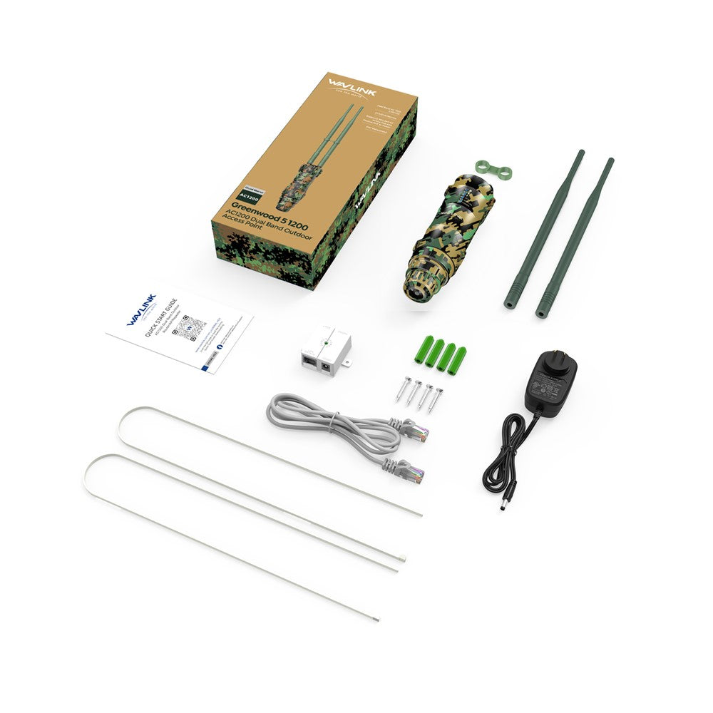 WAVLINK WN570HA2 AC1200 Dual Band Wireless Router IP67 Waterproof Outdoor WiFi Extender with Poe