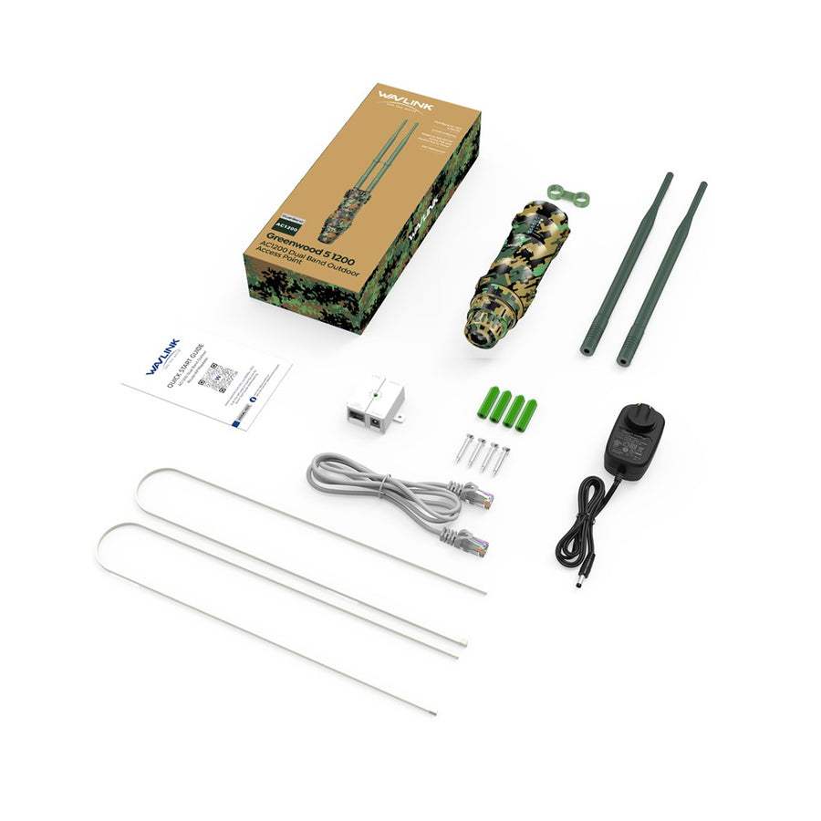 WAVLINK WN570HA2 AC1200 Dual Band Wireless Router IP67 Waterproof Outdoor WiFi Extender with Poe