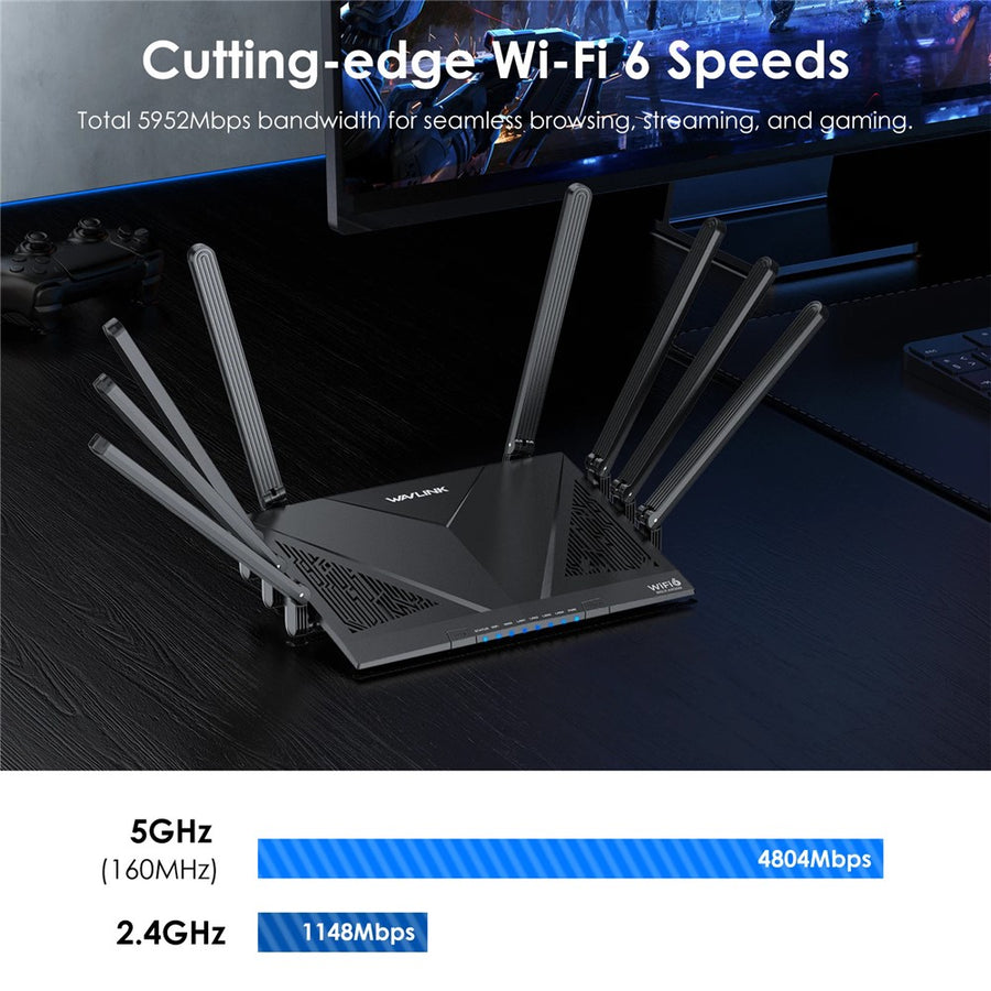 WAVLINK WN536AX6 AX6000 WiFi 6 Router High Speed Dual Band MESH AP Repeater for Gaming