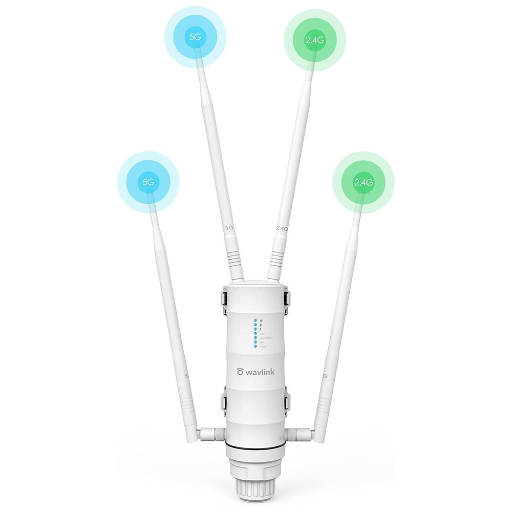 WAVLINK WS-WN572HP3-A Outdoor WiFi Extender AC1200 Dual Band Weatherproof Wireless Router with PoE, Giga Ports