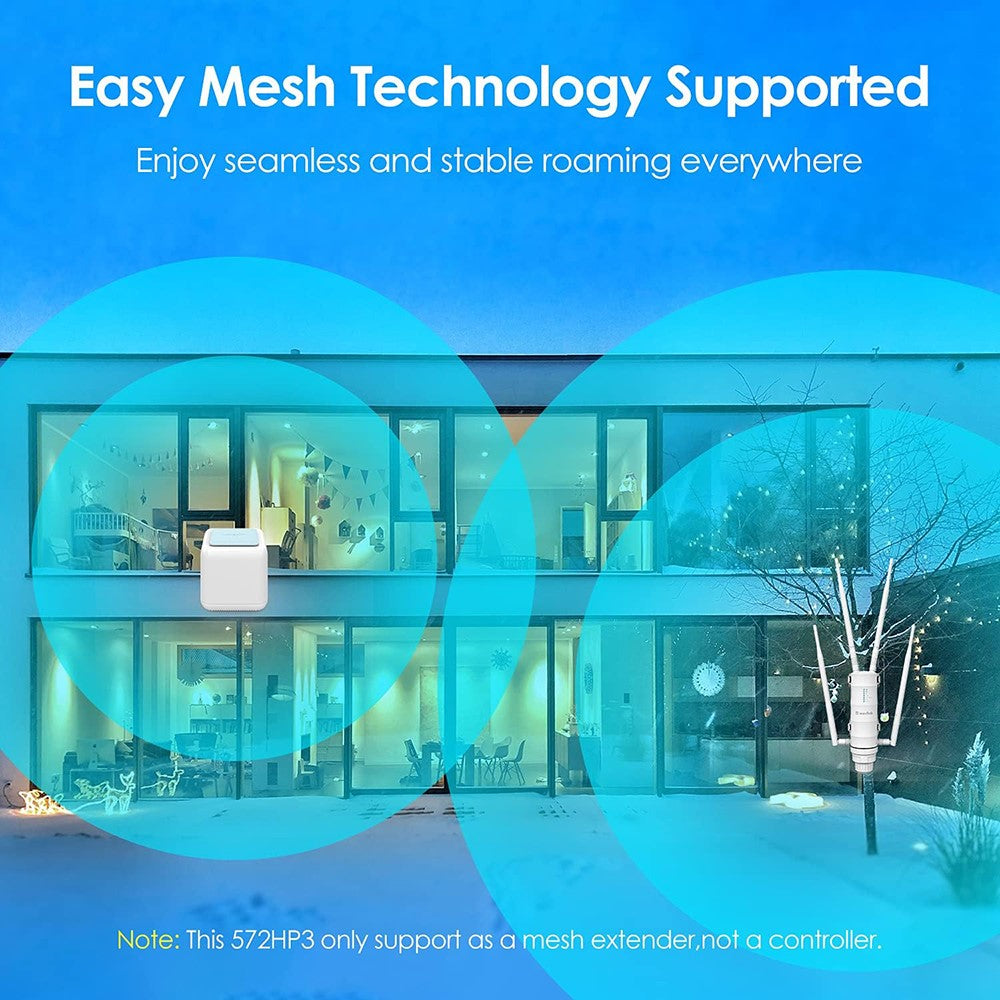 WAVLINK WS-WN572HP3-A Outdoor WiFi Extender AC1200 Dual Band Weatherproof Wireless Router with PoE, Giga Ports