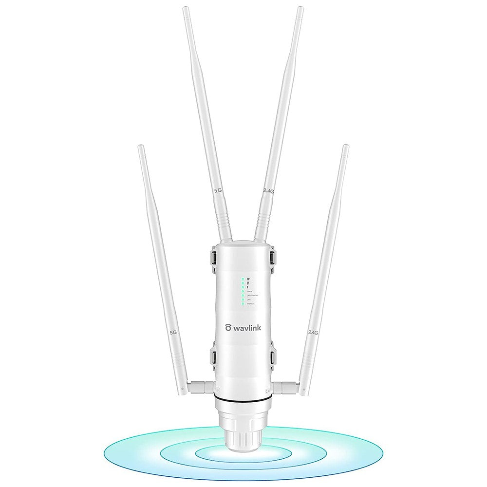 WAVLINK WS-WN572HG3-A AC1200 Outdoor WiFi Extender with POE Dual Band 2.4GHz / 5GHz Wireless Routers with 4x7dBi Antenna