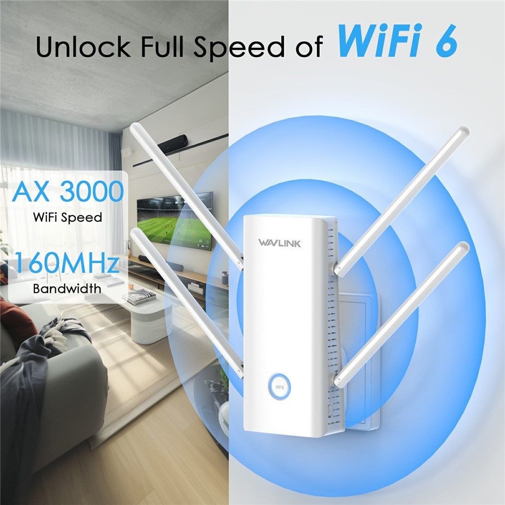 WAVLINK AX3000 2.4 / 5GHz WiFi6 Extender Repeater 1000Mbps WiFi Signal Booster Amplifier