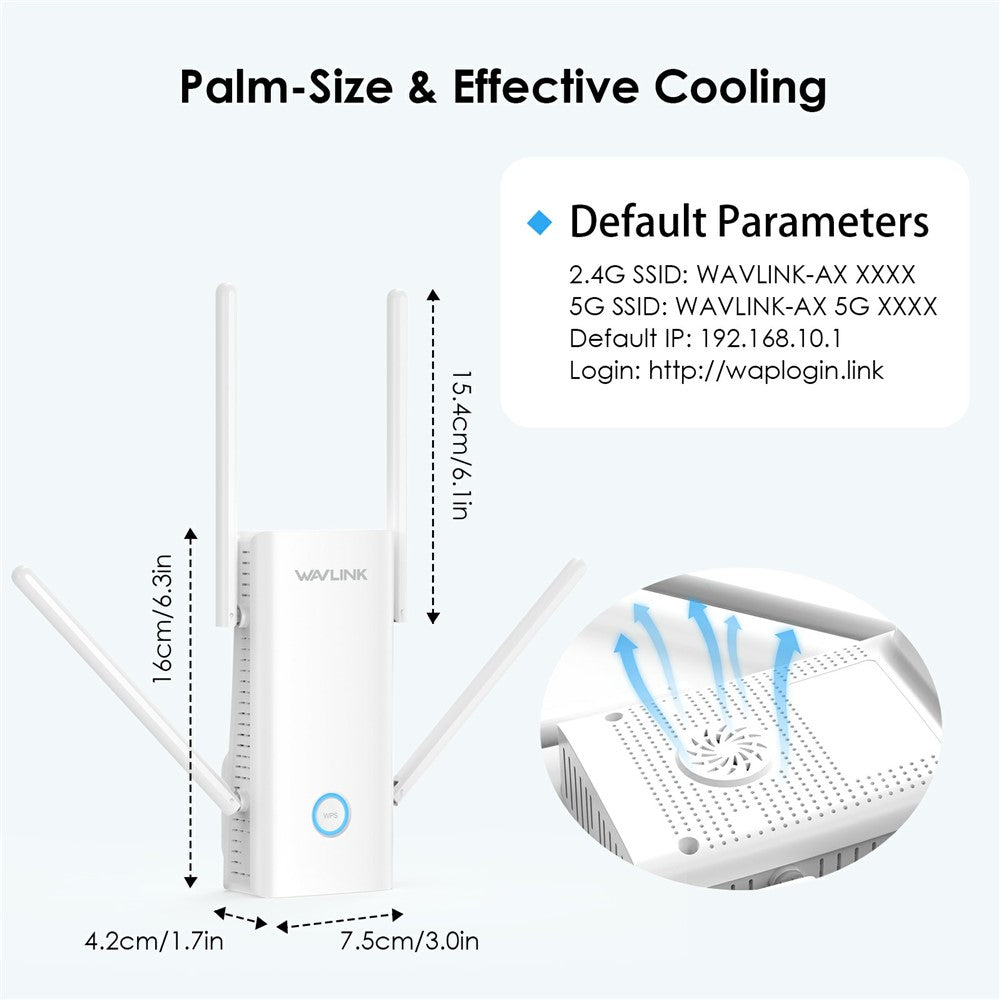 WAVLINK AX3000 2.4 / 5GHz WiFi6 Extender Repeater 1000Mbps WiFi Signal Booster Amplifier
