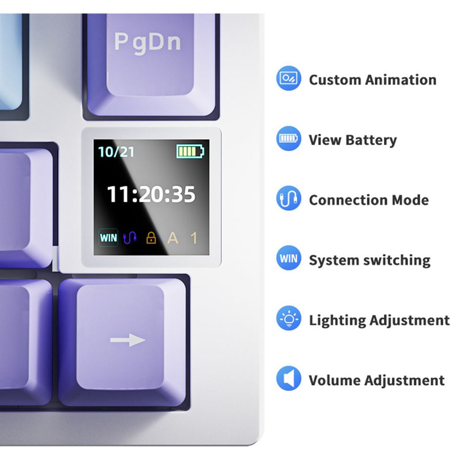 Ajazz AK820 Pro Wireless Mechanical Keyboard, Tri-Mode, 81 Keys, photo 6