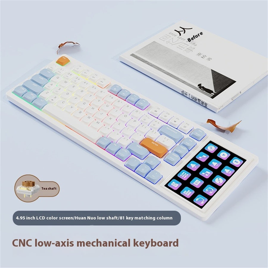 Ajazz AKP815 Wired Mechanical Keyboard, 4.95in LCD, Low Profile, photo 2