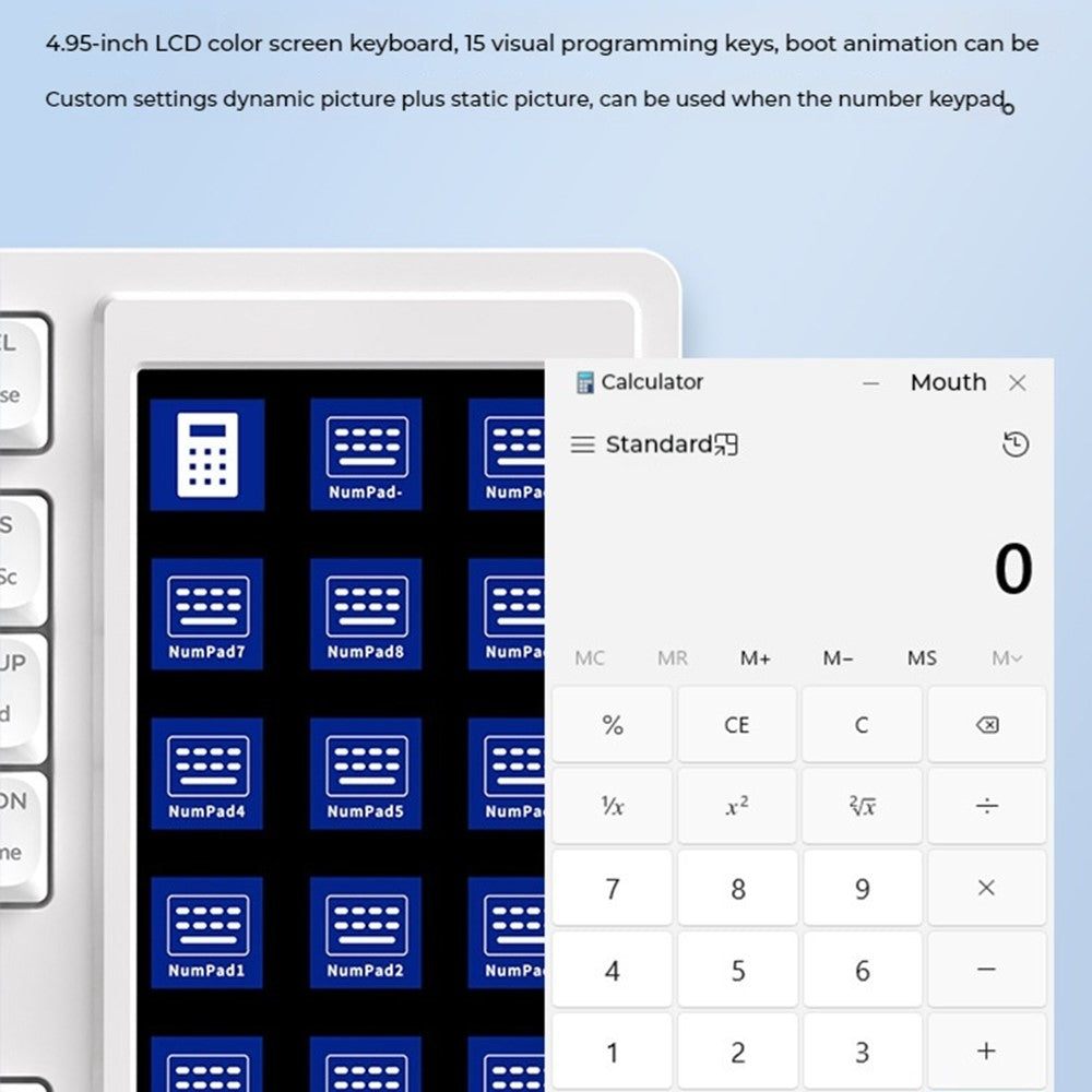 Ajazz AKP815 Wired Mechanical Keyboard, 4.95in LCD, Low Profile, photo 7