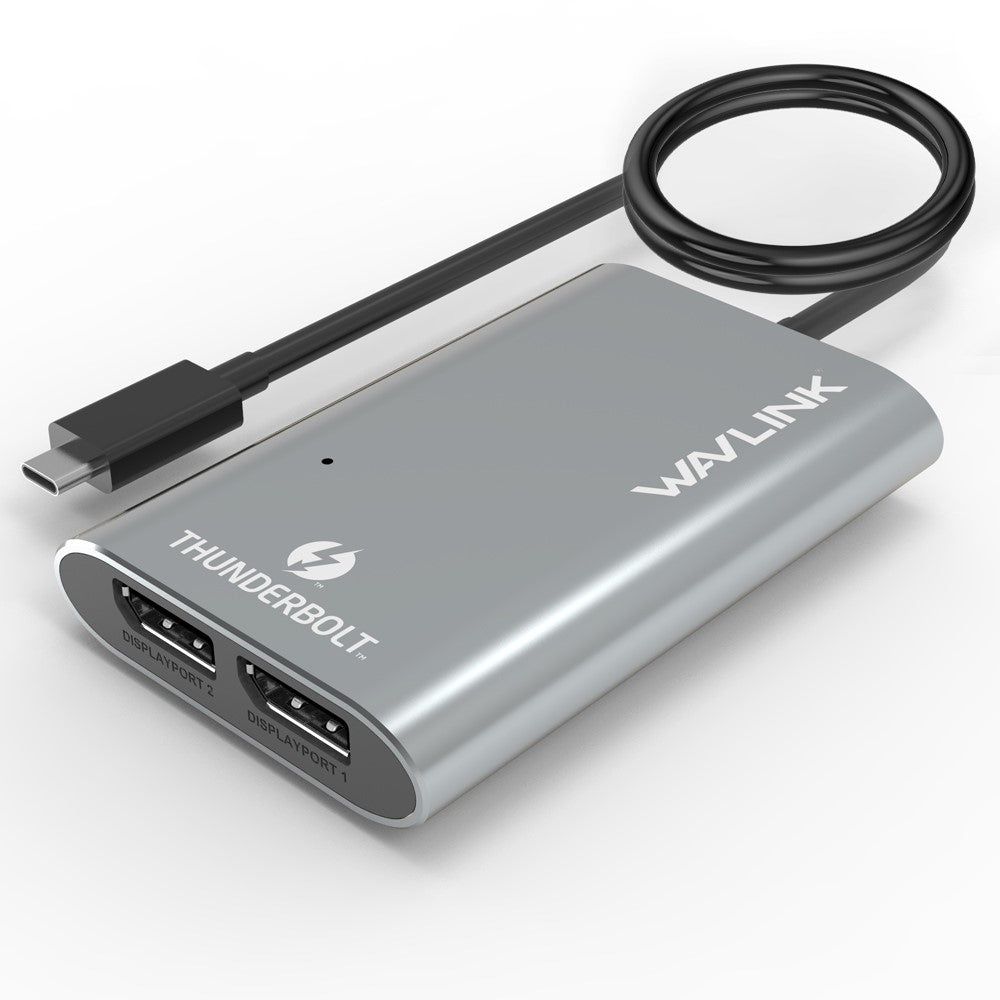WAVLINK UTA21D Thunderbolt 3 Type-C to Dual DisplayPort Adapter DP 4K / 5K / 8K Video Display Converter