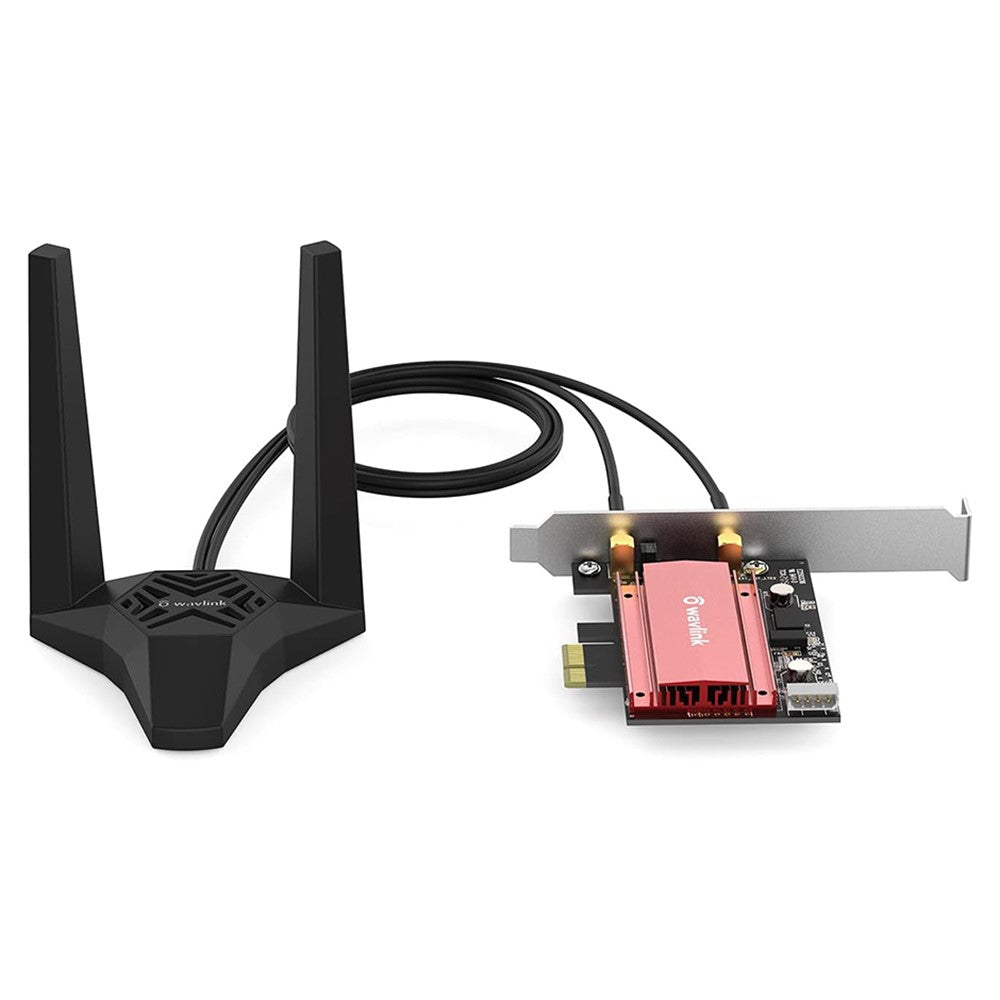WAVLINK WS-WN675X2-B Bluetooth-Compatible 5.2 WiFi 6E AX3000 Pcie WiFi Network Card 3000Mbps Tri-Band Wireless Adapter for PC Computer