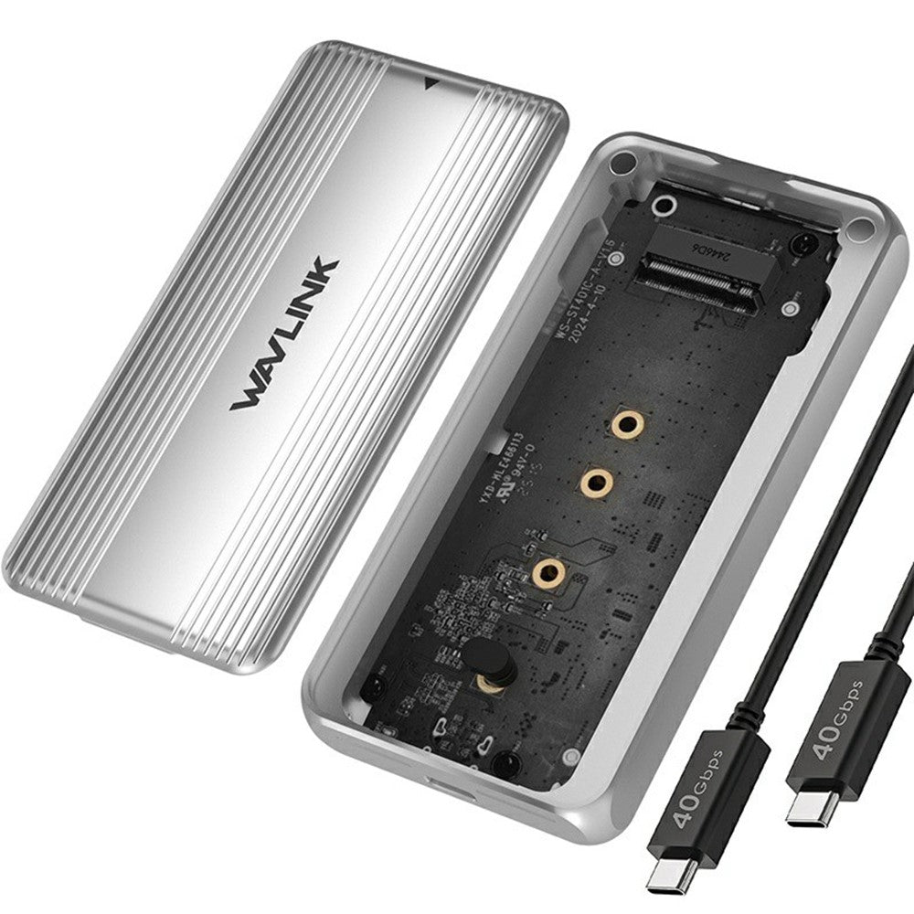 WAVLINK ST406C M.2 NVMe SSD Enclosure USB4 40Gbps Aluminum Alloy Hard Drive Case Support 2280  /  2260  /  2242  /  2230