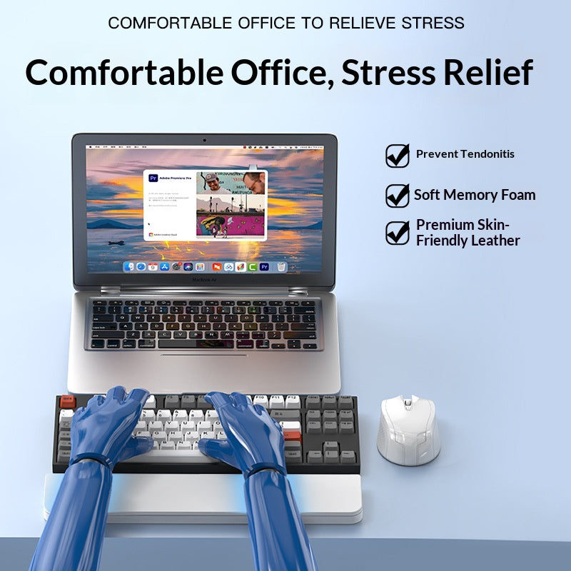 Multifunctional PU Leather Keyboard Wrist Rest Cleaning Kit Organizer Box for Phone/Camera/Earphones Cleaning Tools