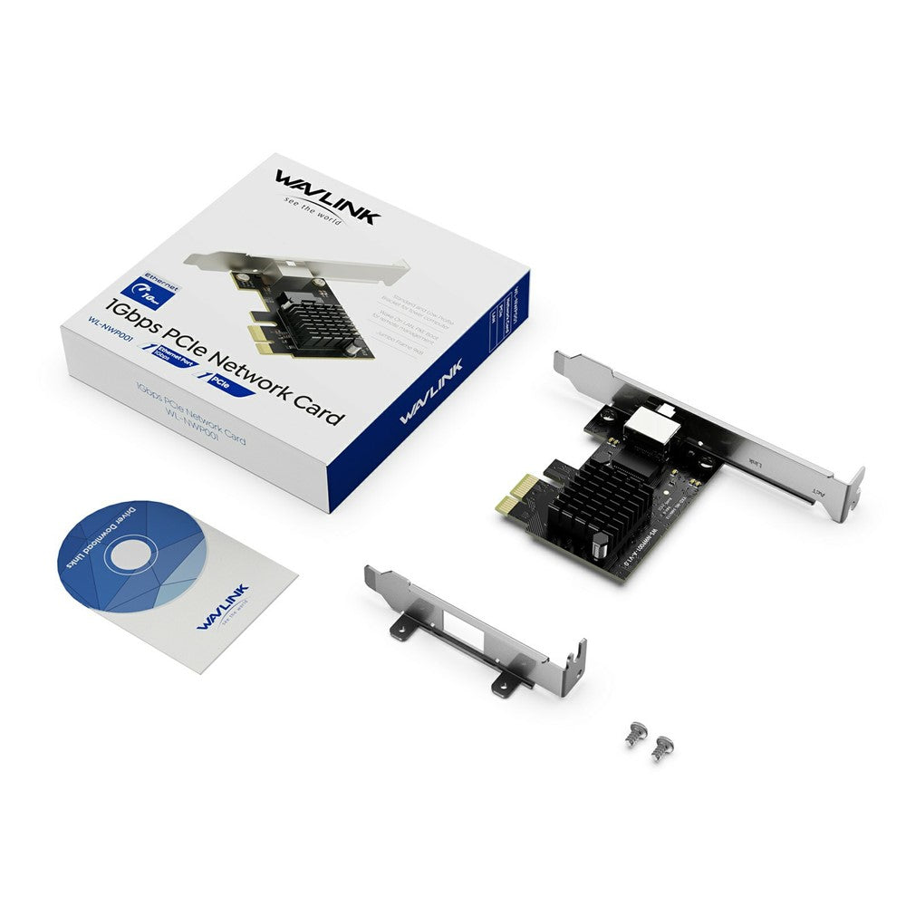 WAVLINK NWP001 1Gbps Pcie Network Card RTL8111H Chip Ethernet Adapter for Windows XP Vista