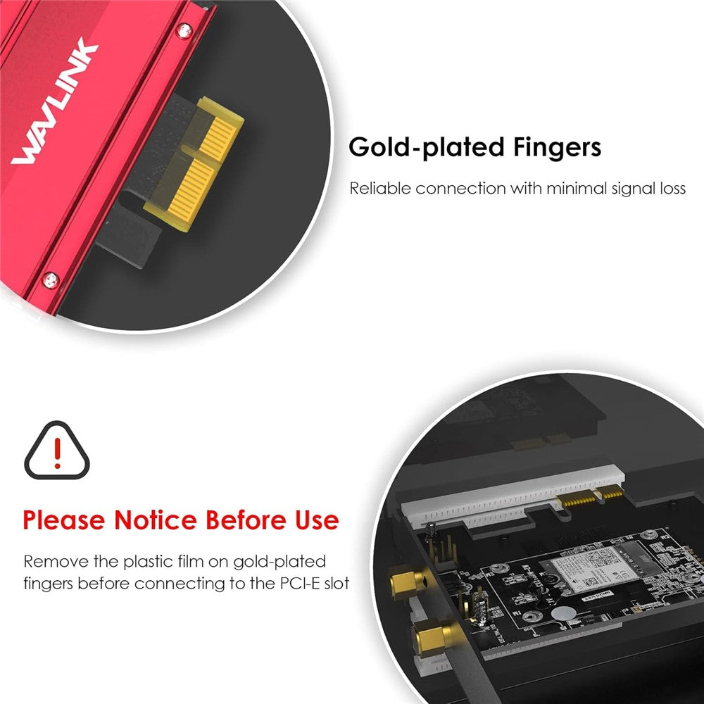 WAVLINK WL-WN685BE3-A Desktop PC WiFi 7 BE8800 Pcie Card Bluetooth-Compatible 5.4 8800Mbps Tri-Band BE200 Wireless Adapter