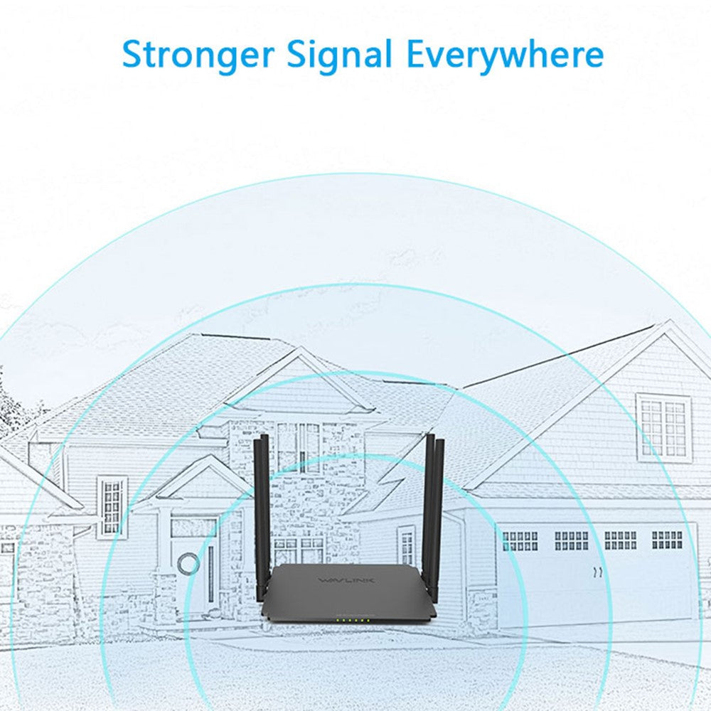 WAVLINK WS-WN532A3-B AC1200M Wireless Routers WPA2-PSK 300Mbps Dual Band Wireless Repeater with 4 Antennas
