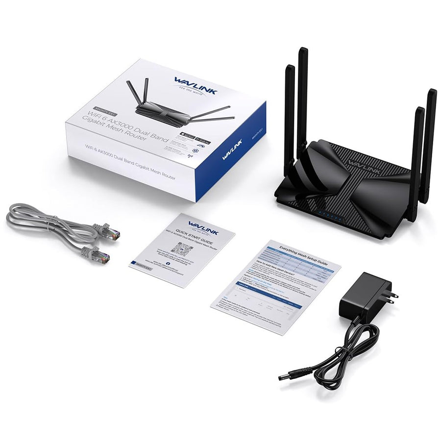 WAVLINK WL-WN586X3 Wi-Fi 6 AX3000 Mesh Router Dual Band Wireless Gigabit Ethernet Router with 5dBi High-gain Antennas