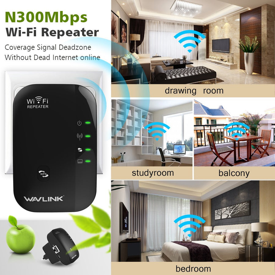 WAVLINK WN560N2 WPS Protection Amplifier WiFi Repeater 2.4G N300 WiFi Extension Repeater with 3dBi Internal Antenna