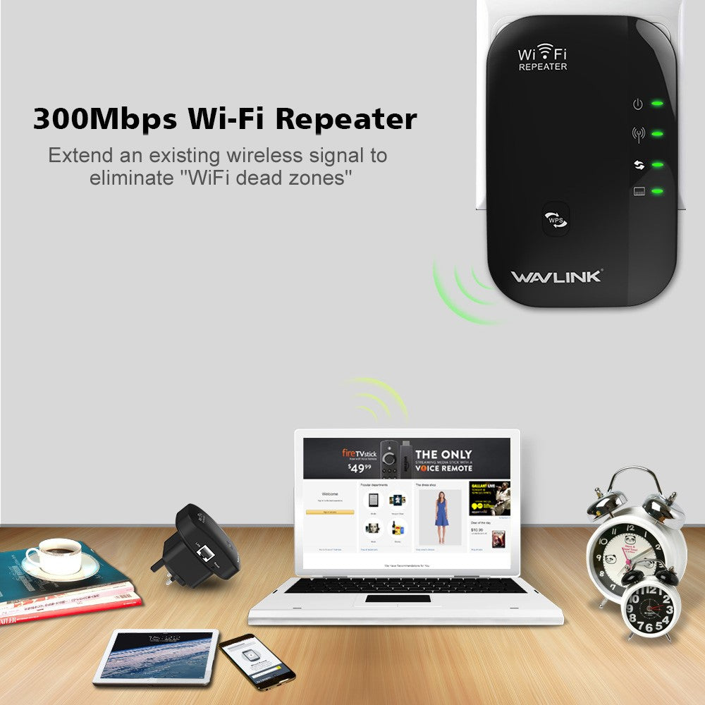 WAVLINK WN560N2 WPS Protection Amplifier WiFi Repeater 2.4G N300 WiFi Extension Repeater with 3dBi Internal Antenna