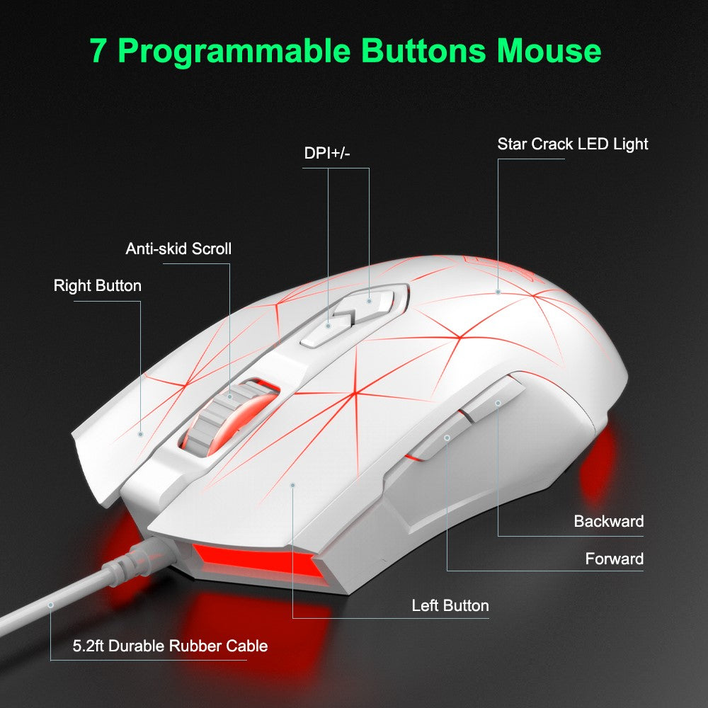 Ajazz AJ52 Star Wired Gaming Mouse for PC & Mac, 2500 DPI, RGB, photo 5