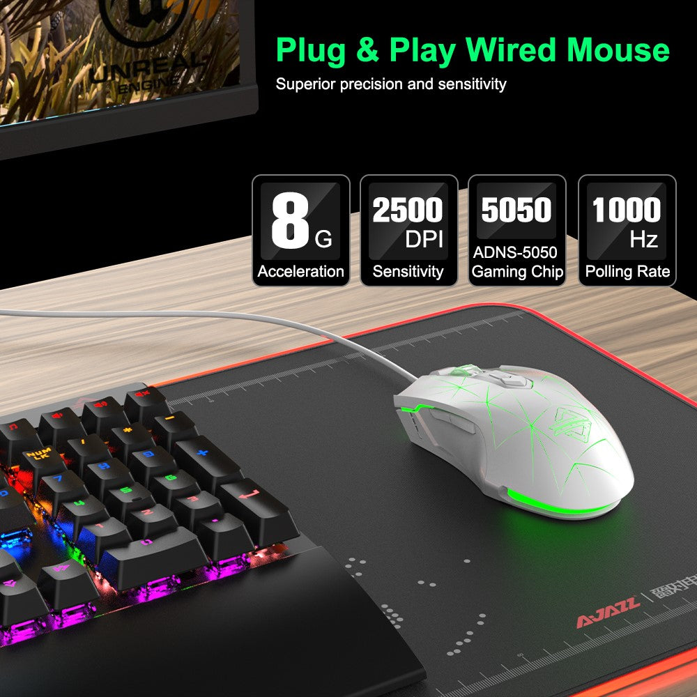 Ajazz AJ52 Star Wired Gaming Mouse for PC & Mac, 2500 DPI, RGB, photo 8