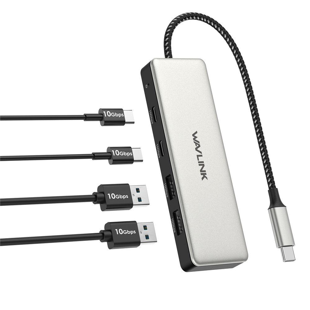WAVLINK UH30420 Aluminum Alloy USB Hub 4-Port 10Gbps High Speed ??USB3.2 Gen2 Distributor