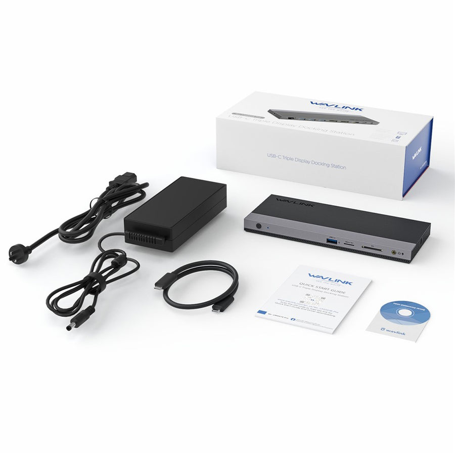 WAVLINK UMD01R Pro 13-in-1 Laptop Docking Station 2x Displayport and HD 4x USB 3.0 SD / TF Card Reader
