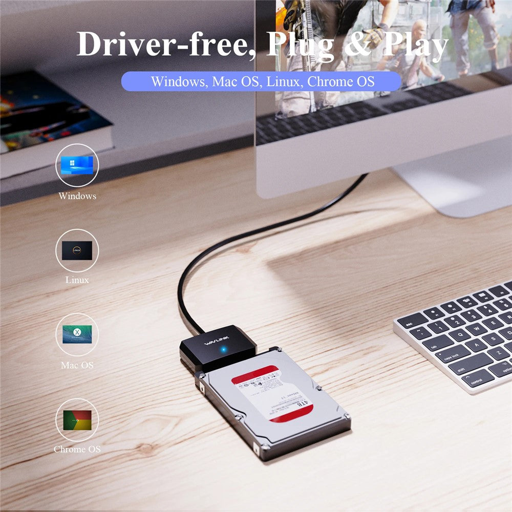 WAVLINK WL-ST345A USB 3.0 to SATA III Hard Drive Adapter Cable 5Gbps Data Transfer Converter