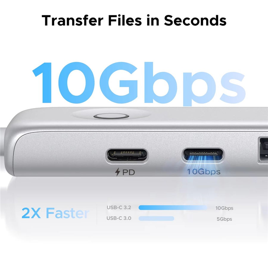 UGREEN U601 95189 5 in 1 USB-C Hub 4K / 60Hz HD PD 100W Fast Charging USB 3.2 Gen2 10Gbps Type-C Docking Station for MacBook Laptop