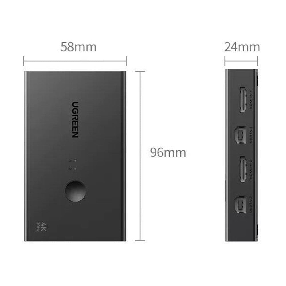 UGREEN CM607 4K KVM Switch | 30Hz, 2In1