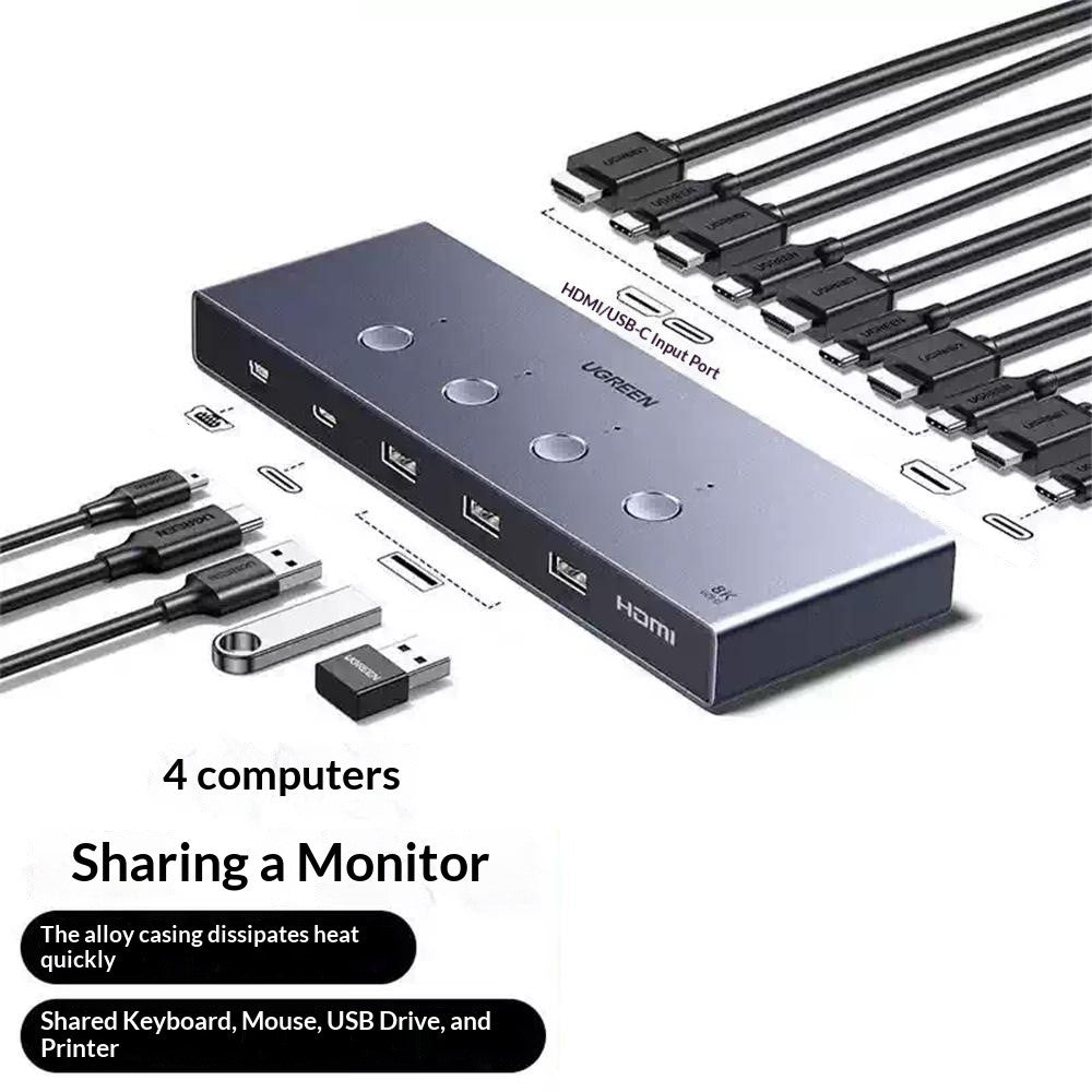 UGREEN AK701 4in1 KVM Switch | 8K, 60Hz