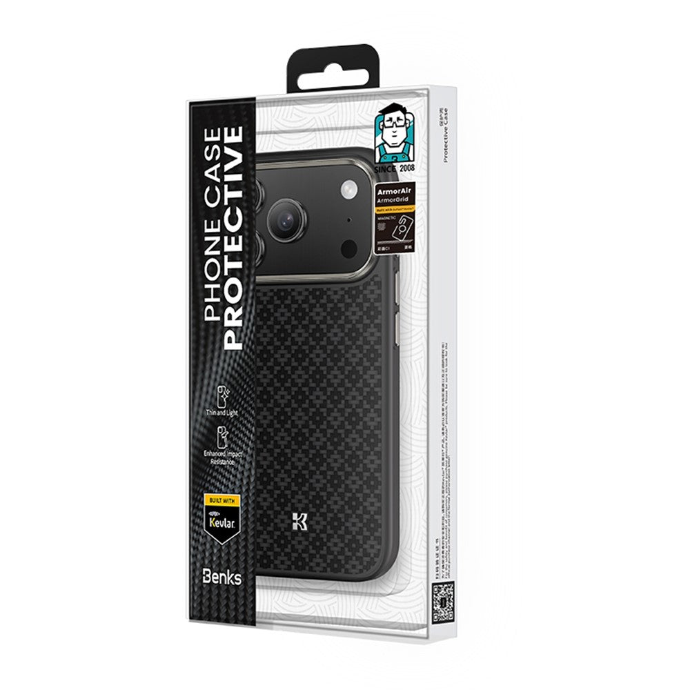 BENKS Y2 For iPhone 17 Pro Case Aramid Fiber Weave Texture Phone Cover Compatible with MagSafe
