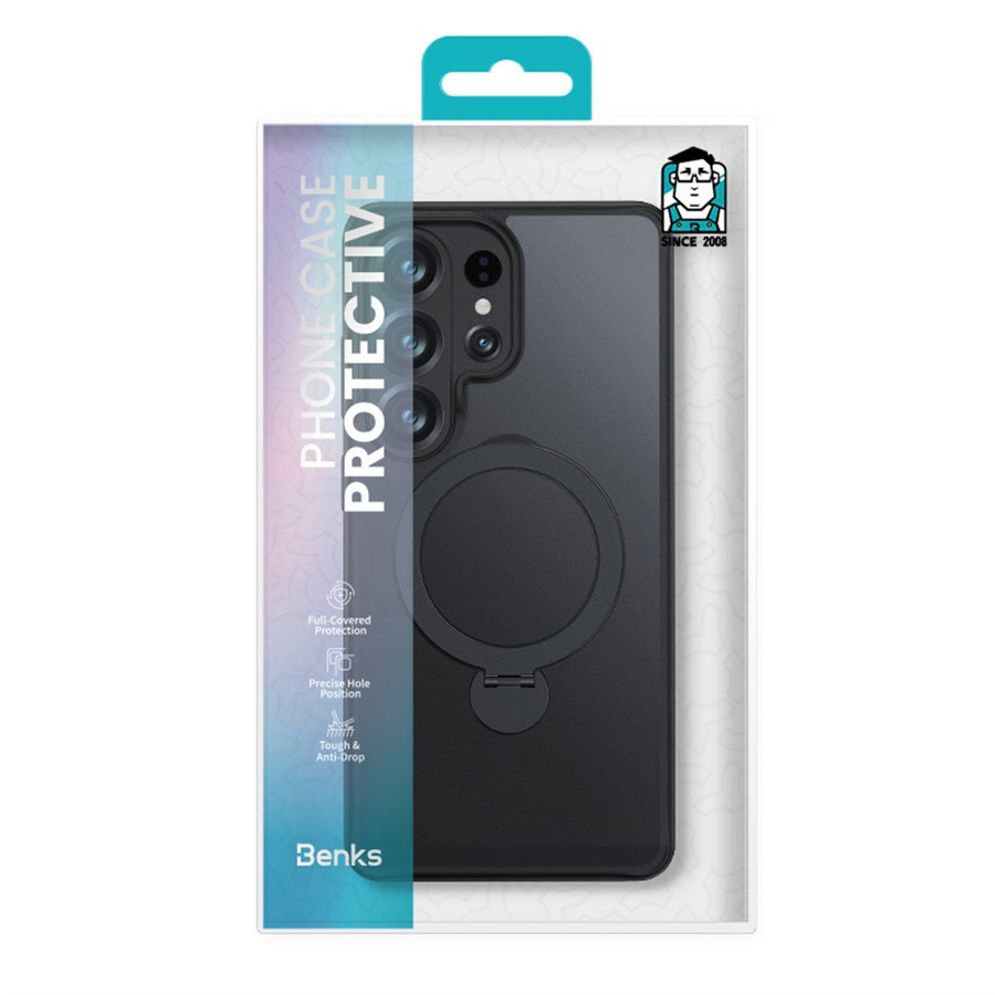 BENKS for Samsung Galaxy S26 Ultra Magnetic Case Rotary Ring Kickstand TPU + PC Phone Cover
