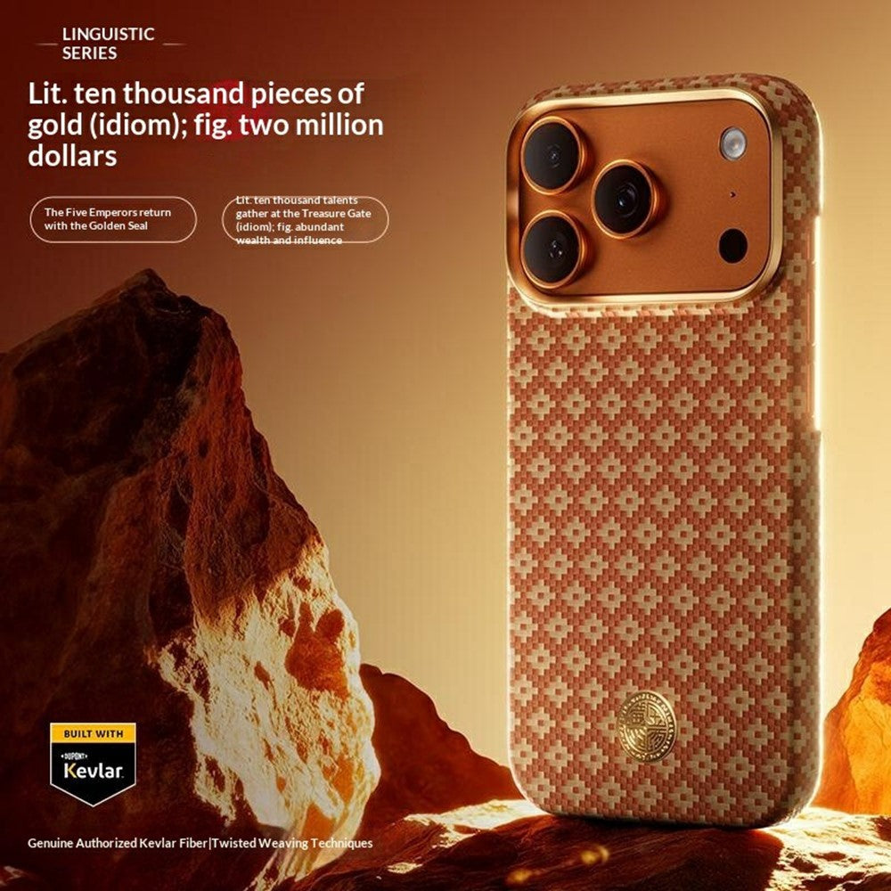 BENKS For iPhone 18 Pro Max / 17 Pro Max Magnetic Case Aramid Fiber Phone Cover with Cultural Gold Emblem