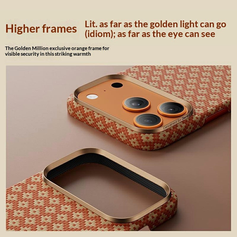 BENKS For iPhone 18 Pro Max / 17 Pro Max Magnetic Case Aramid Fiber Phone Cover with Cultural Gold Emblem