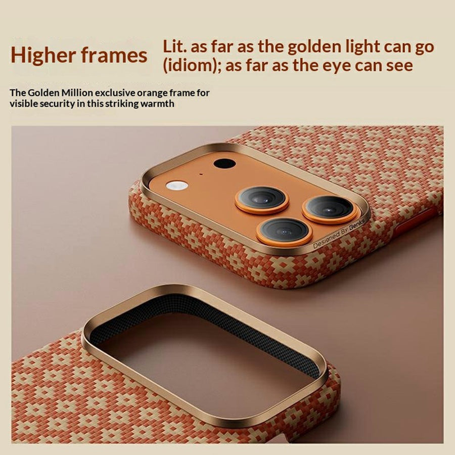 BENKS For iPhone 18 Pro Max / 17 Pro Max Magnetic Case Aramid Fiber Phone Cover with Cultural Gold Emblem