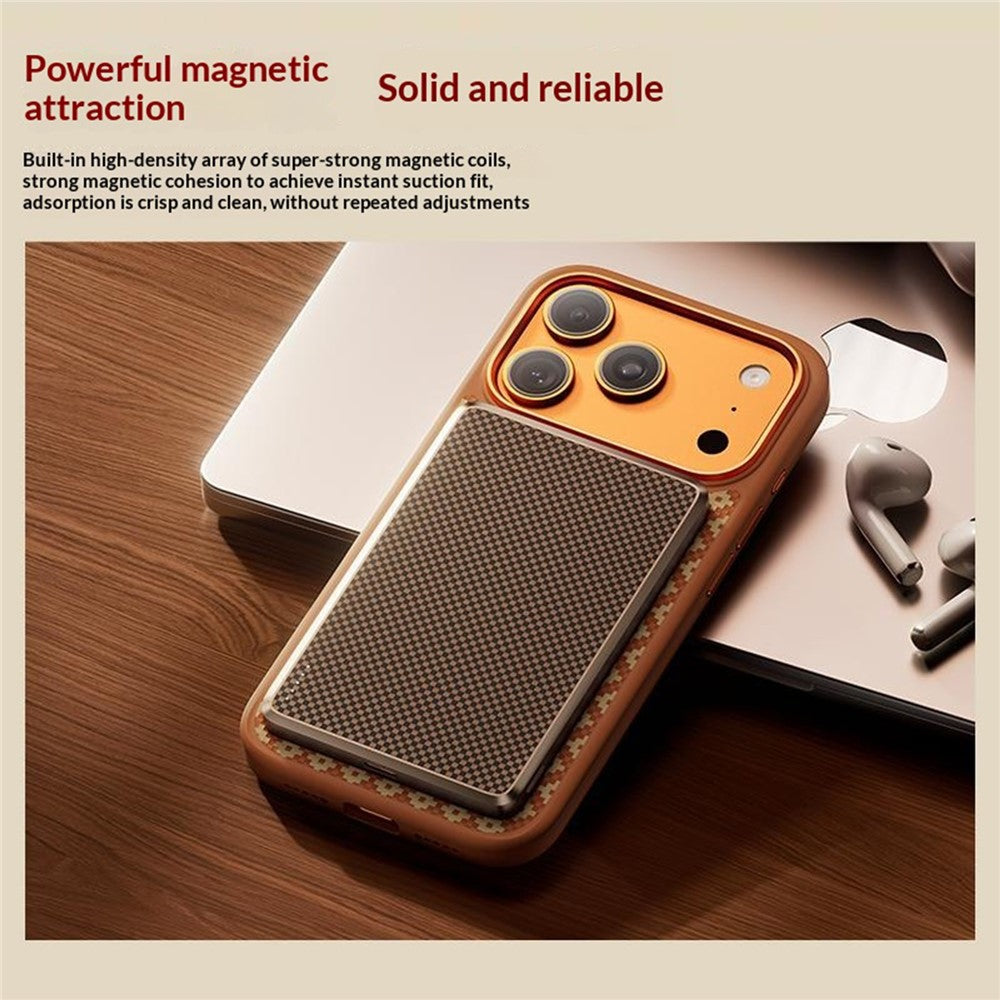 BENKS for iPhone 18 Pro / 17 Pro Magnetic Case Aramid Fiber Shockproof Cover with Golden Badge Decor