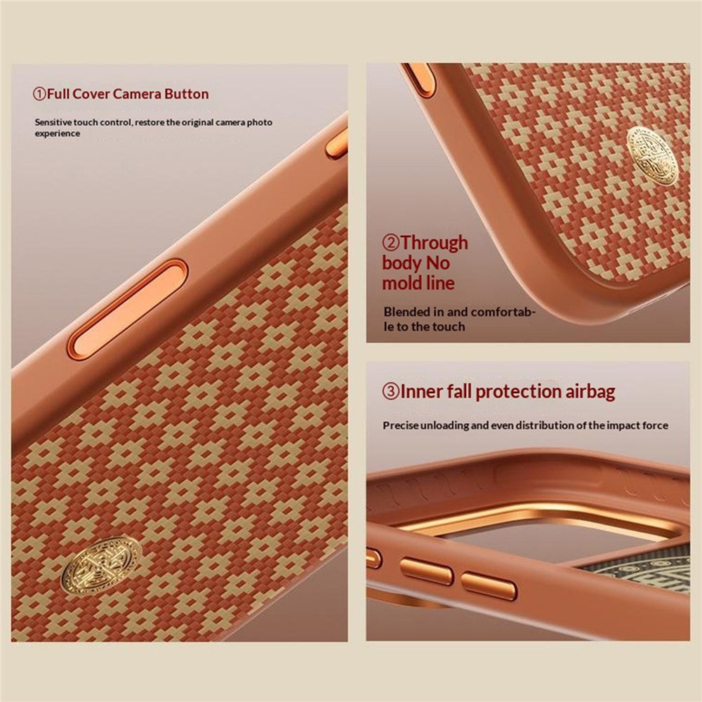BENKS for iPhone 18 Pro / 17 Pro Magnetic Case Aramid Fiber Shockproof Cover with Golden Badge Decor