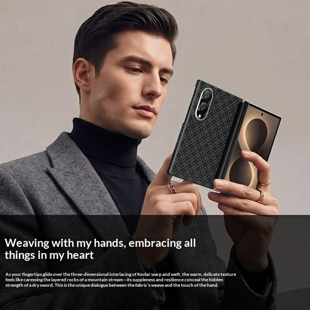 BENKS For Samsung Galaxy Z Fold8 ArmorGrid Magnetic Phone Case 3D Woven Texture Aramid Fiber Cover