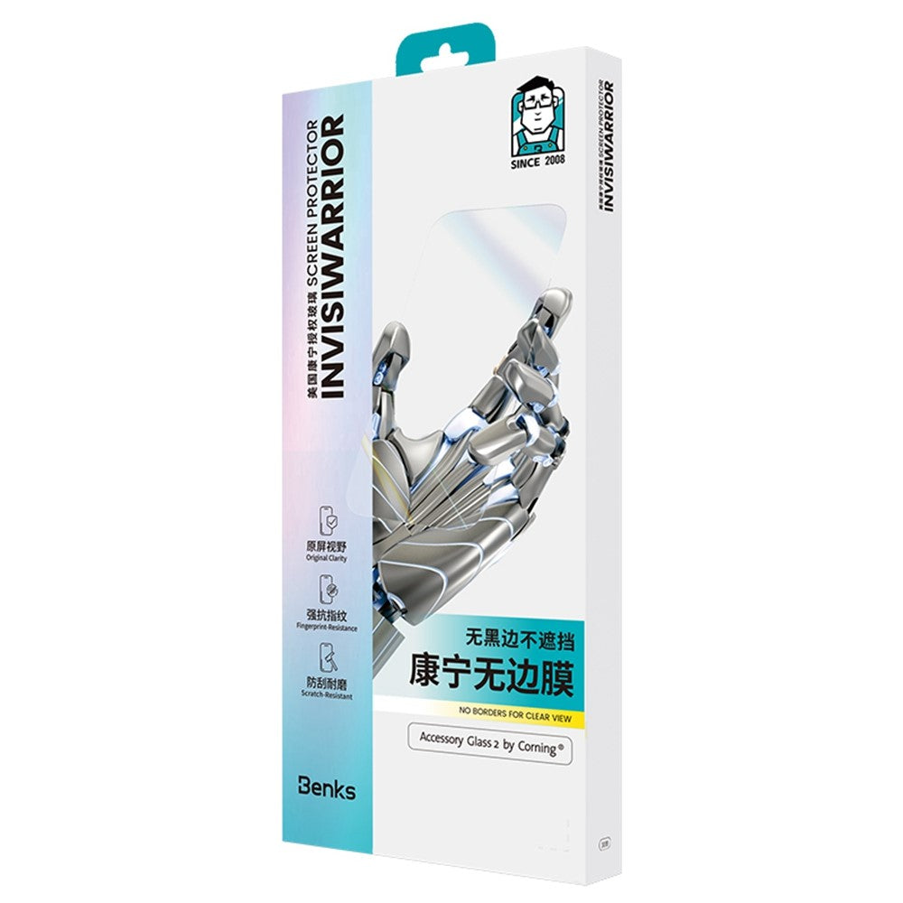 BENKS For iPhone 17 / 16 Pro Edge-Less Corning Gorilla Glass Ultra Clear Screen Protector