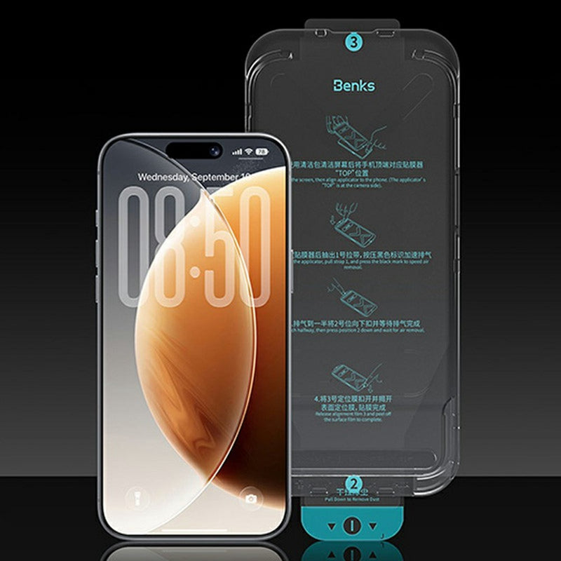 BENKS for iPhone 17 Pro Max Screen Protector Anti-Scratch Lithium Aluminium-silicon Glass Eye-Friendly HD Film