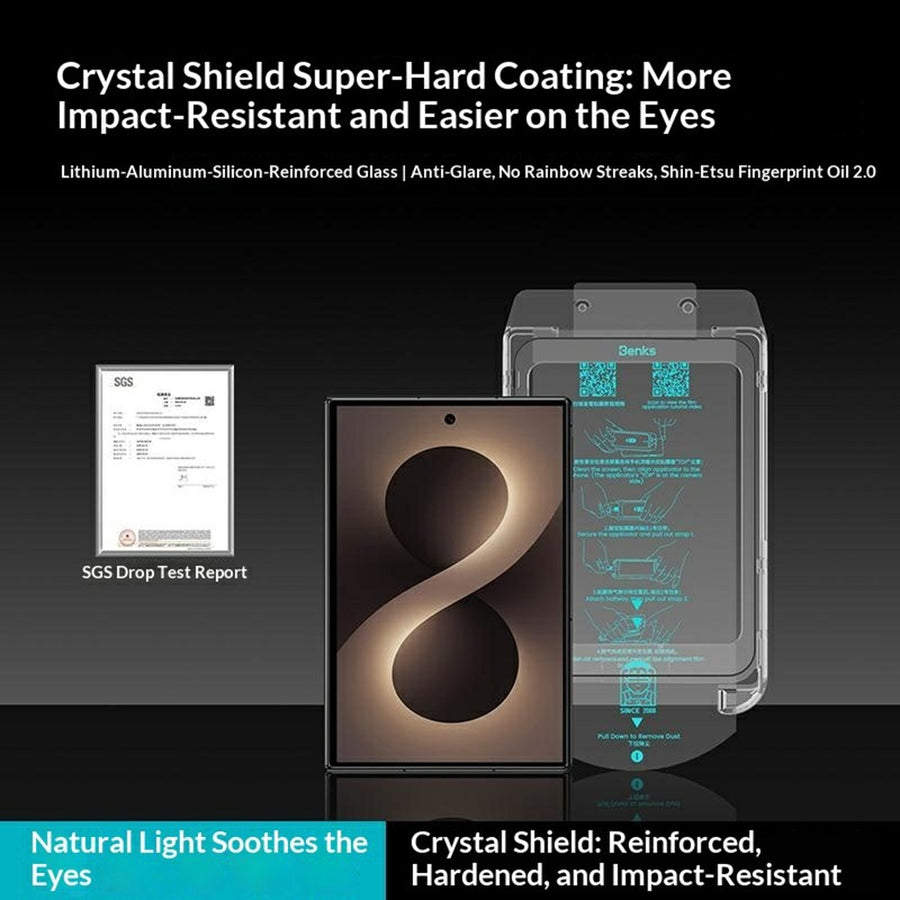 BENKS For Samsung Galaxy Z Fold8 Lithium Aluminium-silicon Glass Full Screen Protector 9H Hardness Anti-Reflective Film