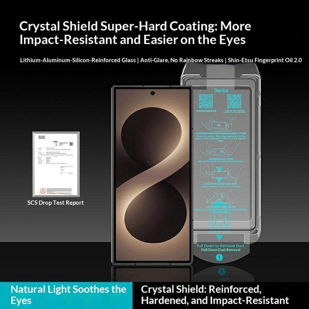 BENKS For Samsung Galaxy Z Fold8 Ultra Lithium Aluminium-silicon Glass Full Screen Protector 9H Hardness Anti-Reflective Film
