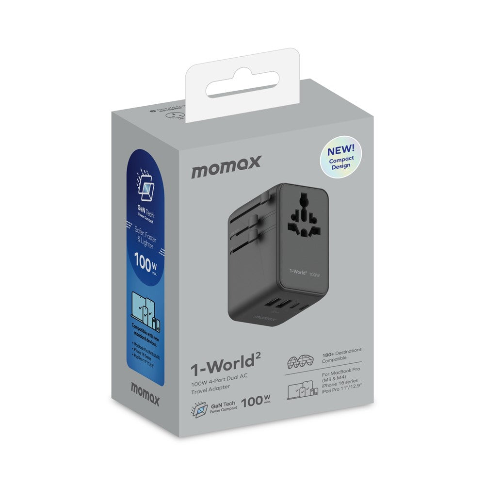 MOMAX 1-World 2 Charger 100W, GaN Fast Charging, photo 14