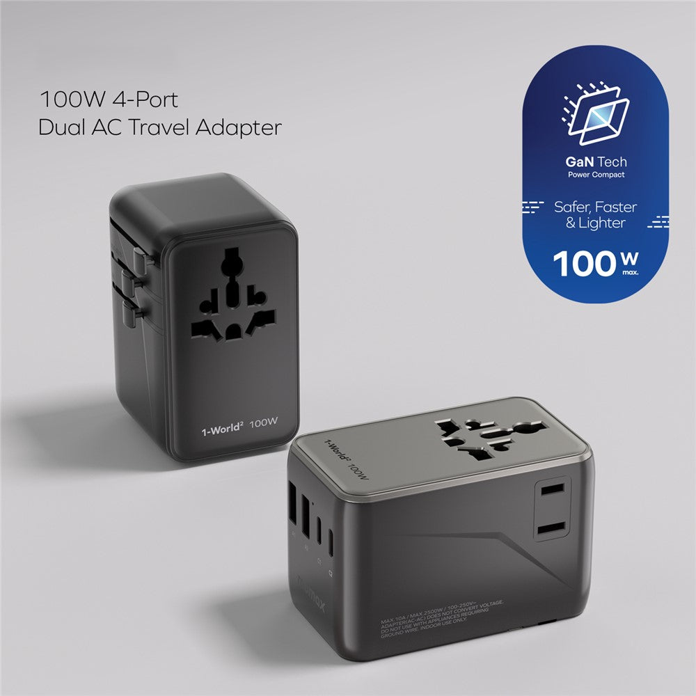 MOMAX 1-World 2 Charger 100W, GaN Fast Charging, photo 2