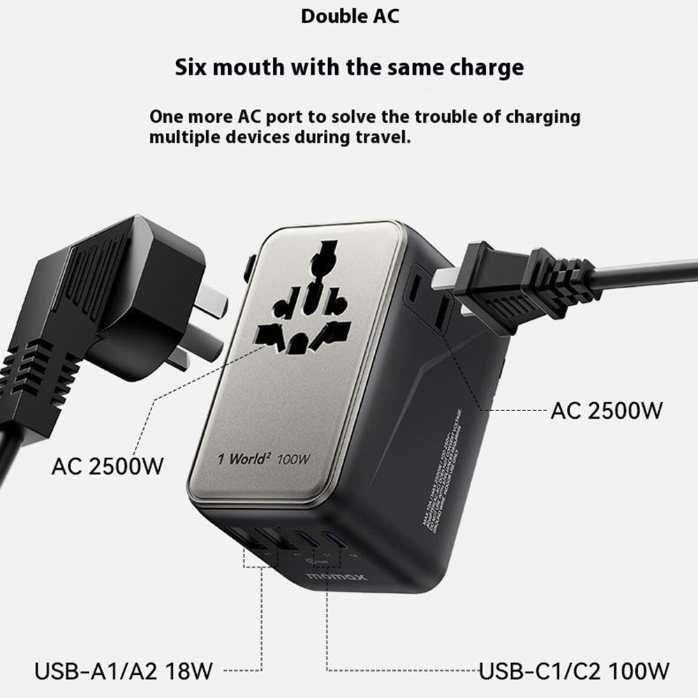 MOMAX 1-World 2 Charger 100W, GaN Fast Charging, photo 7
