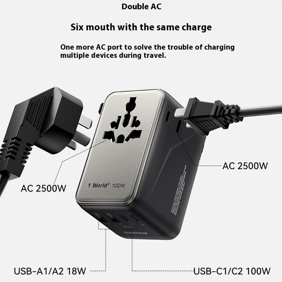 MOMAX 1-World 2 Charger 100W, GaN Fast Charging, photo 7