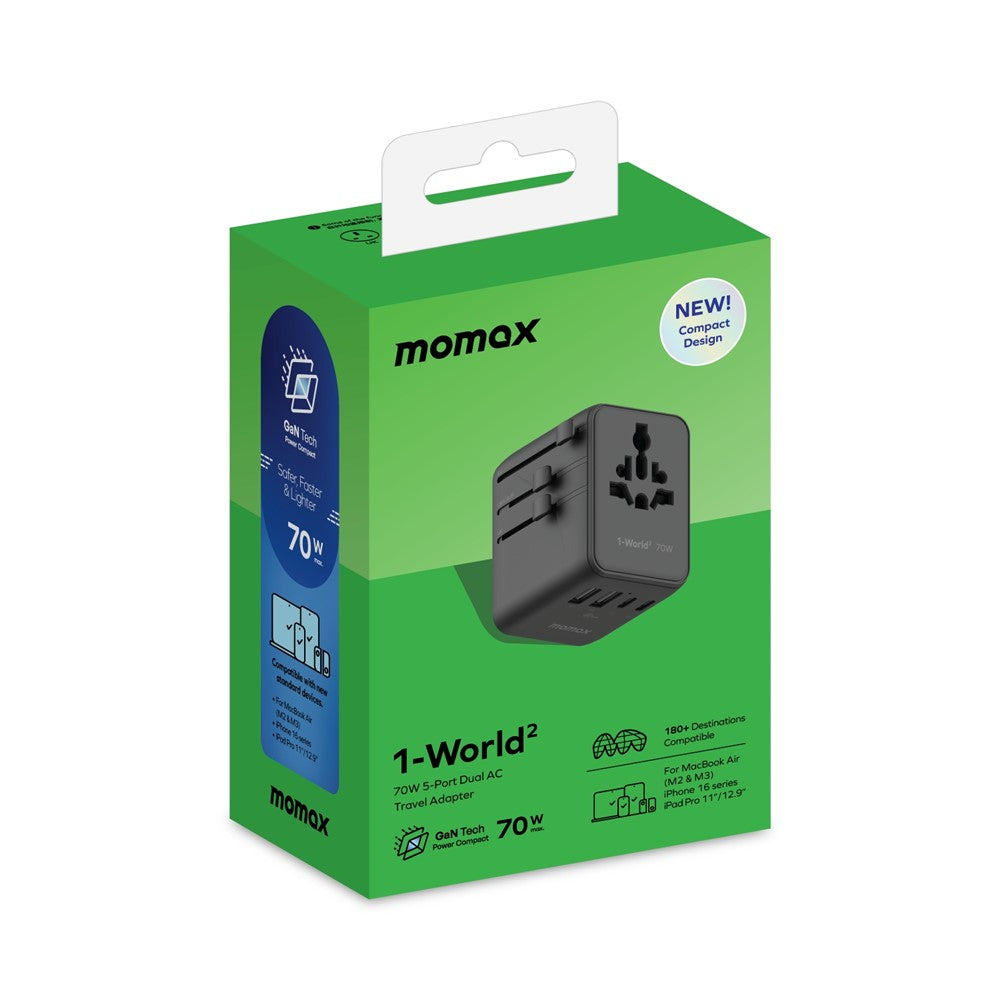 MOMAX 1-World 2 Charger 70W, GaN Fast Charging, photo 13