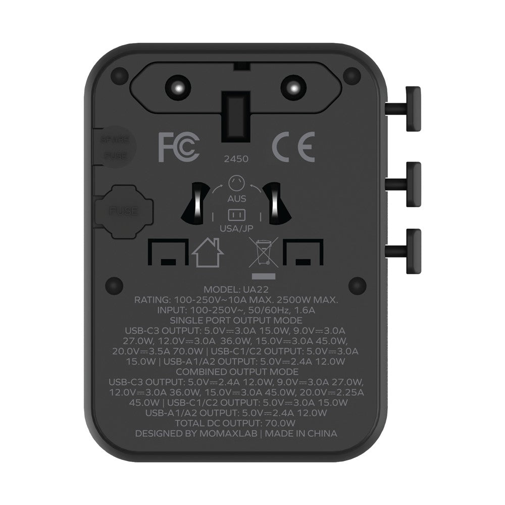 MOMAX 1-World 2 Charger 70W, GaN Fast Charging, photo 9
